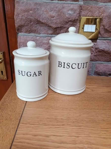 Photo of free Sugar and Biscuit ceramic containers (Appleby-in-Westmorland CA16) #1