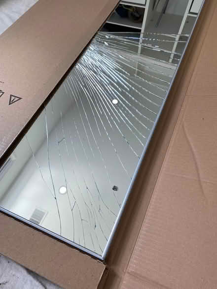Photo of free ART: Broken mirrored door from Ikea (Forest Hills, near Van Ness) #1