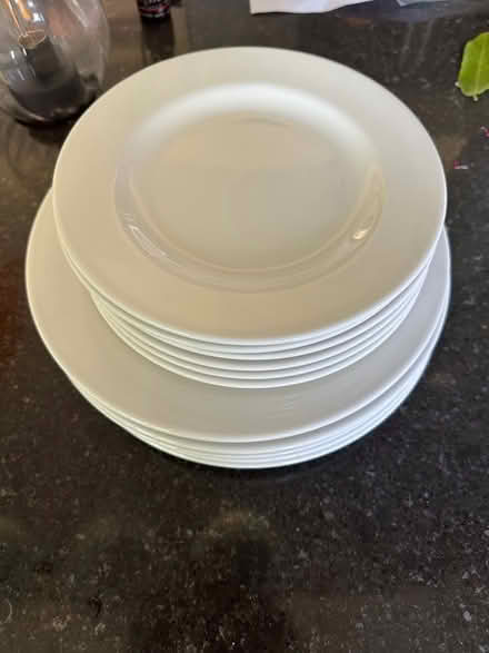 Photo of free White dinner plates and side plates (Burton green) #1