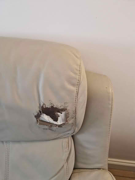 Photo of free Leather reclining sofa (Cosham) #4