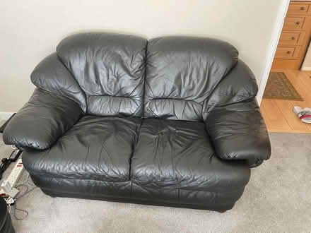 Photo of free 2 Black Leather Sofas (GU15) #2