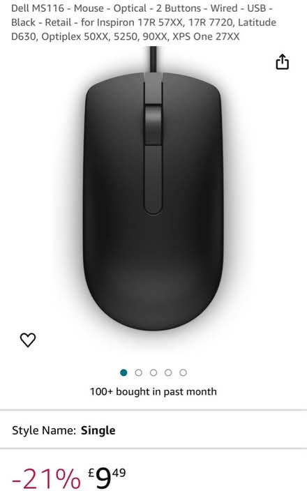 Photo of free Dell Wired Mouse (BH2 6LT) #1