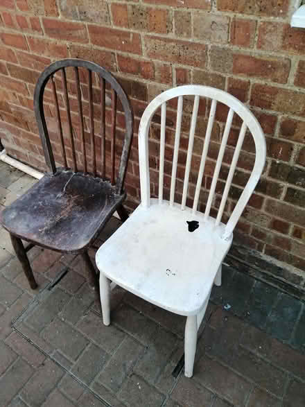 Photo of free Two solid wooden chairs (Goldington Bedford) #1