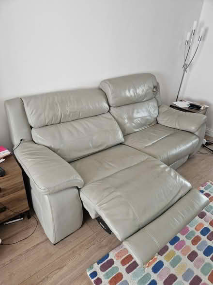Photo of free Leather reclining sofa (Cosham) #2