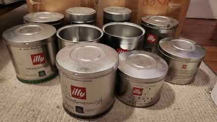 Photo of free 10 Illy metal coffee tins (Raynes Park SW20) #1