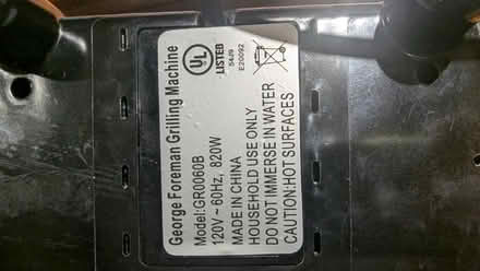 Photo of free George Foreman Grill 120V (Selsdon) #3