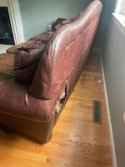 Photo of free Leather Couch 98x31 long (Bradford by golf course) #1