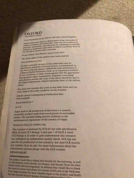 Photo of free A level biography text book (Orpington BR6) #2