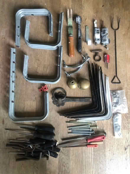 Photo of free Box of ironmongery and tools brackets etc must go as one (Wallands Park BN7) #1