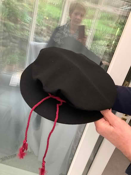 Photo of free Black Tudor Bonnet with maroon tassels (Nether Kellet LA6) #1