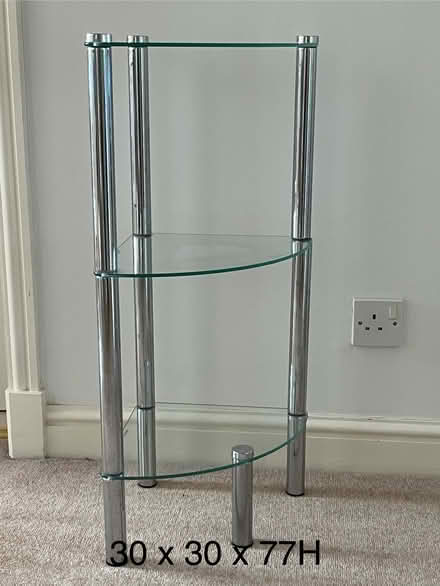Photo of free Glass corner shelf unit (BA14) #1