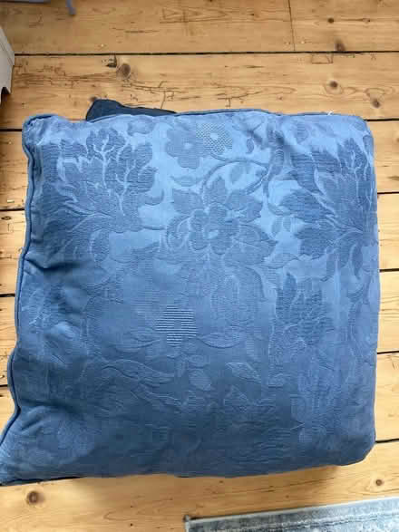 Photo of free 3 large feather cushions, dark blue covers (Silverdale LA5) #1