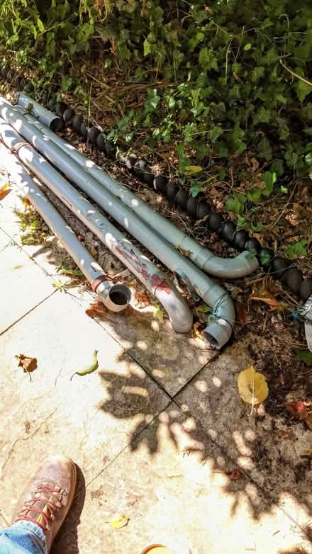 Photo of free Lengths of shed/garage gutter downpipe (Whaddon GL52) #1