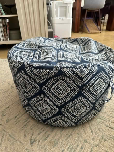 Photo of free Navy & White Pouf/Ottoman (Central Harlem) #2