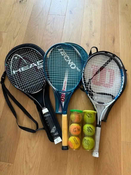 Photo of free Old Tennis Rackets, Balls and Bag (Willingdon BN22) #1