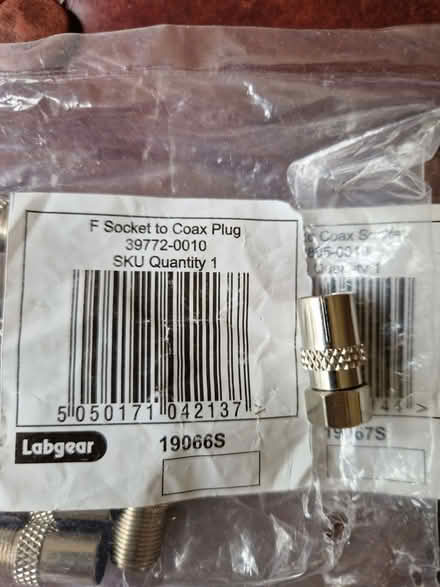 Photo of free F socket to coax plugs (Dunfermline KY12) #1