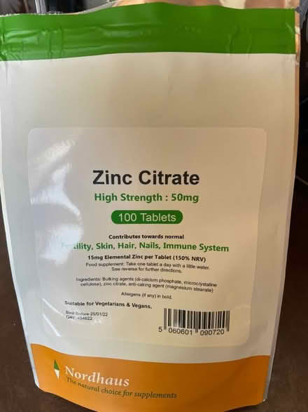 Photo of free Zinc Citrate (Littleworth OX33) #1