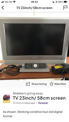 Photo of free TV 23” screen (GU14) #1