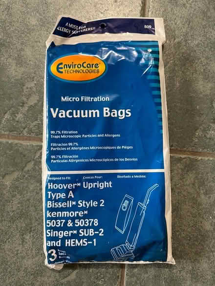 Photo of free Vacuum Bags (3 in package) (Newark - Cedar/Stevenson) #1