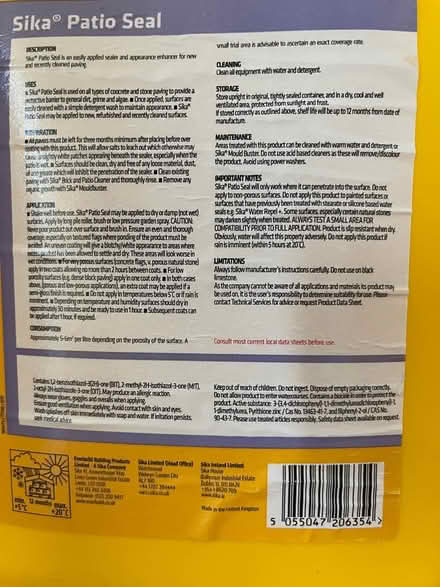 Photo of free 5L Silka patio sealant unopened (Battledown GL52) #3