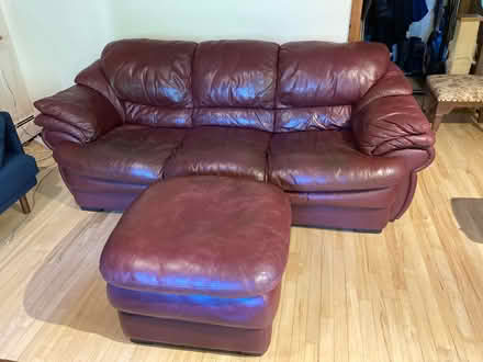 Photo of free Leather Sofa, Chair and Ottoman (Lee side of Becket) #1