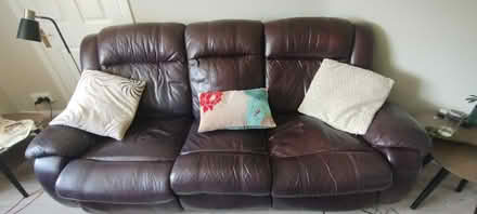 Photo of free 3 seater and 2 seater leather sofas (Maryborough Hill, Douglas) #1