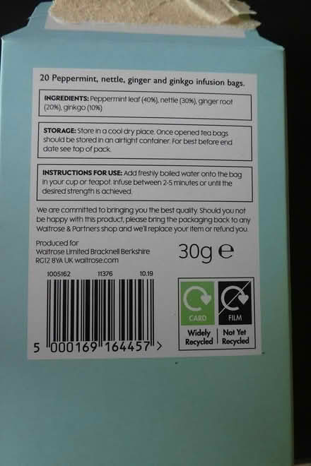 Photo of free Nettle Peppermint Ginko Tea bags (Bromley BR1) #2