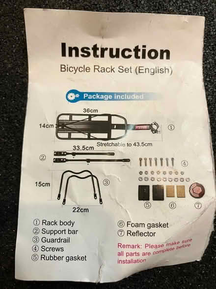 Photo of free Children’s rear bike seat (North Hinksey OX2) #3