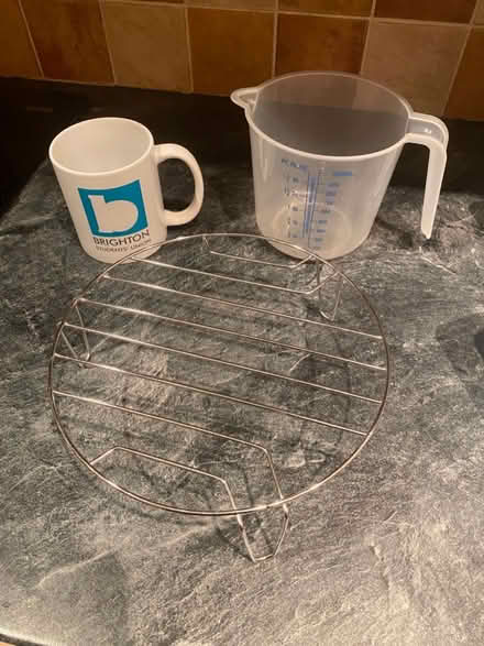 Photo of free Mug, plastic measuring cup, metal rack (Lancing BN15) #1