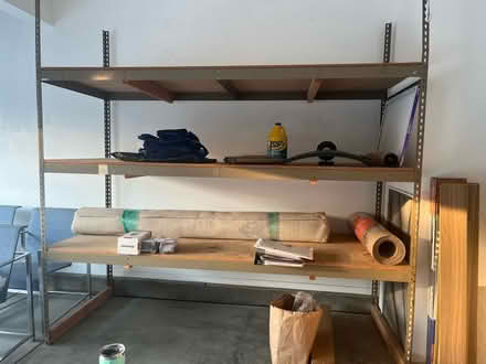 Photo of free Large industrial shelves (Coffey Park) #3
