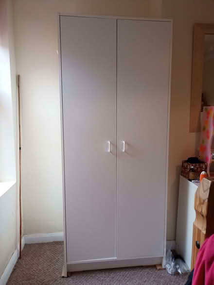 Photo of free dismantled white cupboard with hangers rail (IP3) #1
