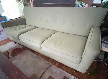 Photo of free Curb Alert: Couch (80”x36” x 36”) (Old Town Orange) #1