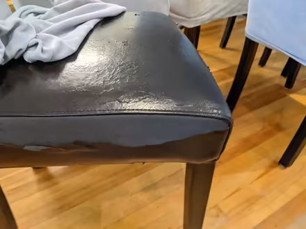 Photo of free Worn Pleather Parsons Chairs (6) (McKellar Park/Westboro) #3