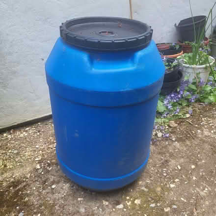 Photo of free Blue plastic drum with lid (Camberley GU15) #1