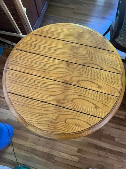 Photo of free Circular table (27”diameter, 28” h) (Old Town Orange) #1