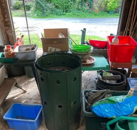 Photo of free Herb/strawberry/potato barrels, plastic, assembled parts. (Buxworth SK23) #1