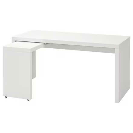 Photo of free IKEA MALM Desk with pull-out panel, white, 151x65 cm (The Nurserylands TW12) #1
