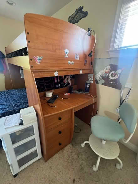 Photo of free Kid’s bunk bed (brown w/desk) (Mountain View near Costco/101) #2