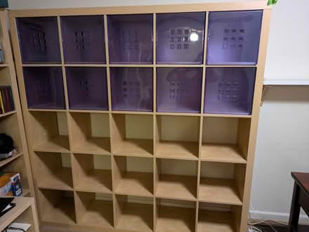 Photo of free Bookshelf with bins (Sunnyvale (Serra Park)) #1