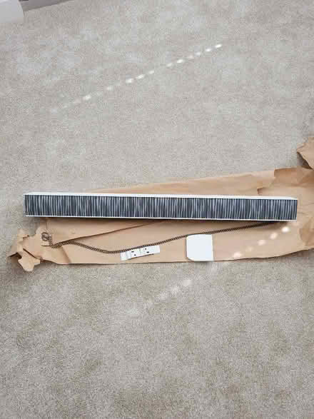 Photo of free Dark & light grey striped roller blind with pelmet (Cumnor OX2) #1