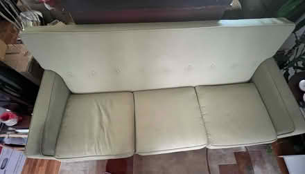 Photo of free Curb Alert: Couch (80”x36” x 36”) (Old Town Orange) #2