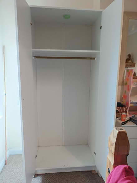 Photo of free dismantled white cupboard with hangers rail (IP3) #2
