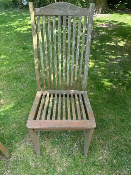 Photo of free Four Alexander Rose wooden chairs plus four seat cushions (Balcombe RH17) #3