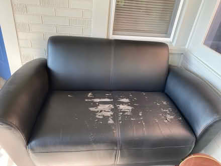 Photo of free Leather loveseat (Ferndale) #2