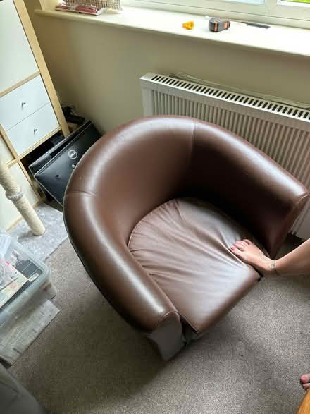 Photo of free Brown tub chair (Harbourne) #1
