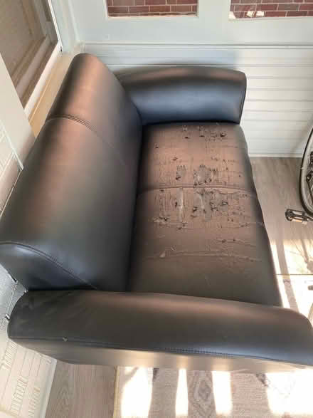 Photo of free Leather loveseat (Ferndale) #1