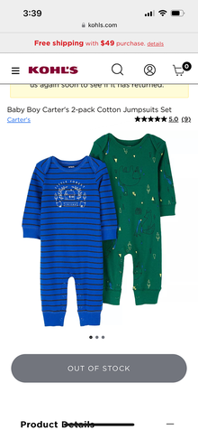 Photo of free 3 mo Carters cotton jumpsuits (Adams Morgan) #1