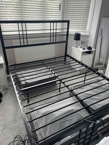 Photo of free Black metal king size bed frame (LL28) #1