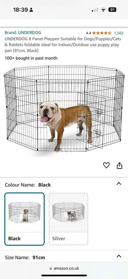 Photo of free 91cm dog pen/run (Arborfield RG2) #1