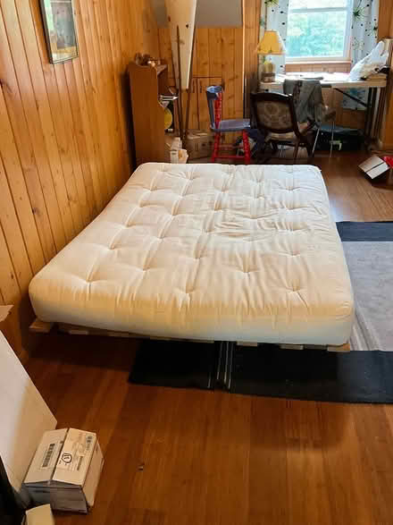 Photo of free Futon, frame, sheets (Wedgwood) #2